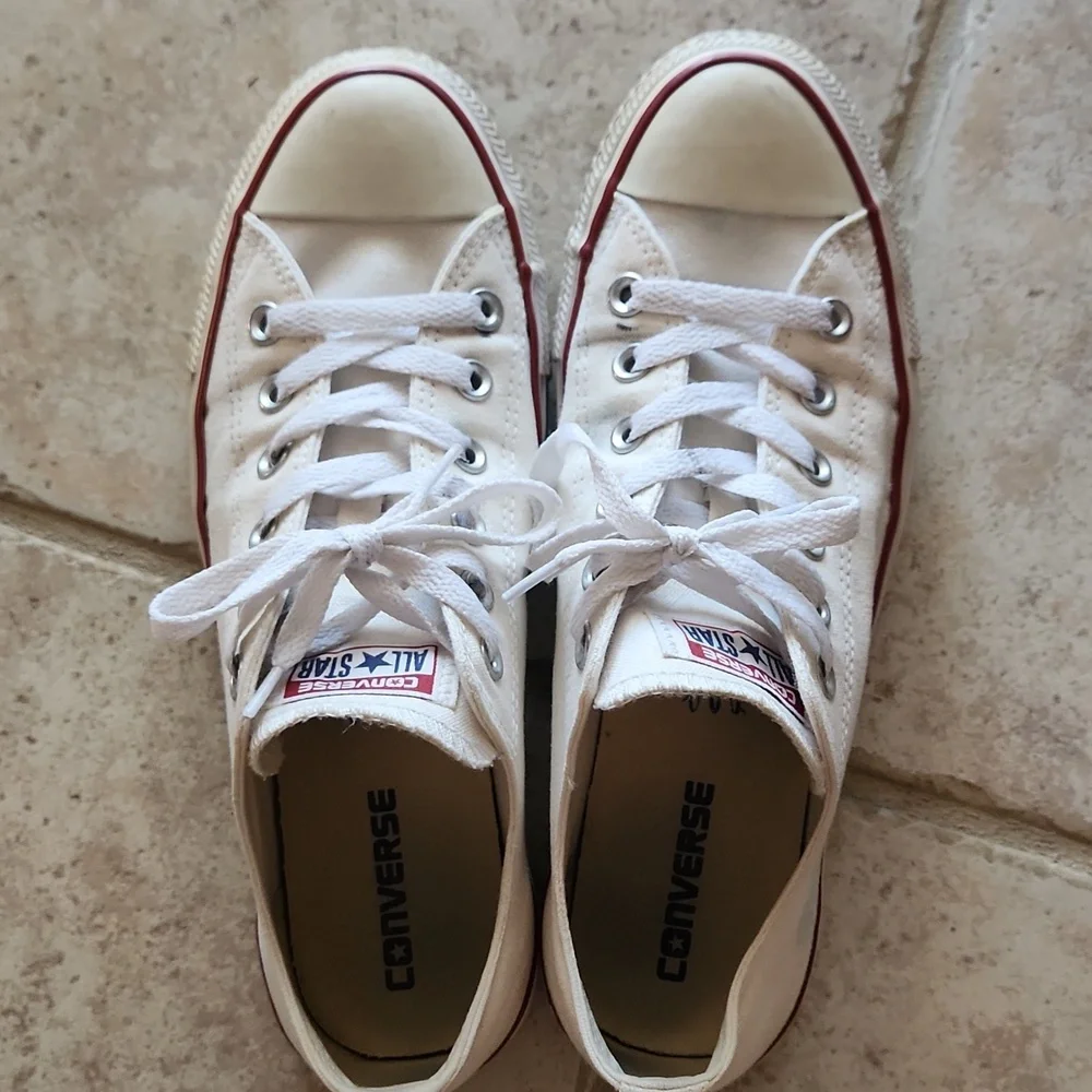 Converse Chuck Taylor Allstars In White Canvas Mens Size 8 Or Womens Size 10 - Picture 7 of 9
